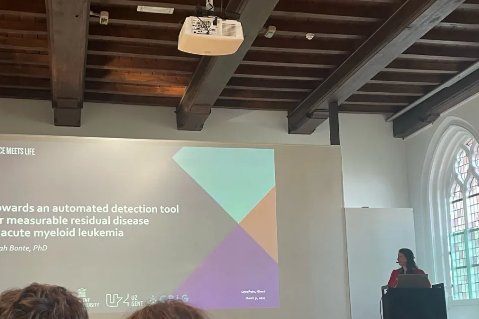 Sarah speaking at Oncopoint symposium